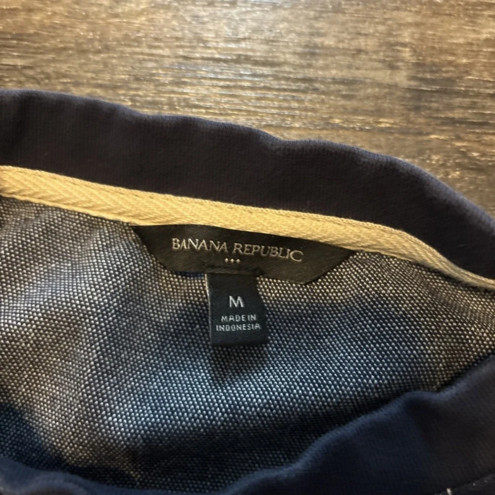 Banana Republic Navy Blue Pinstripe Pullover Sweatshirt Medium